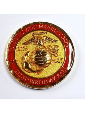 USMC 232nd Birthday Ball Challenge Coin 2nd Battalion 10th Marines 2007 EGA